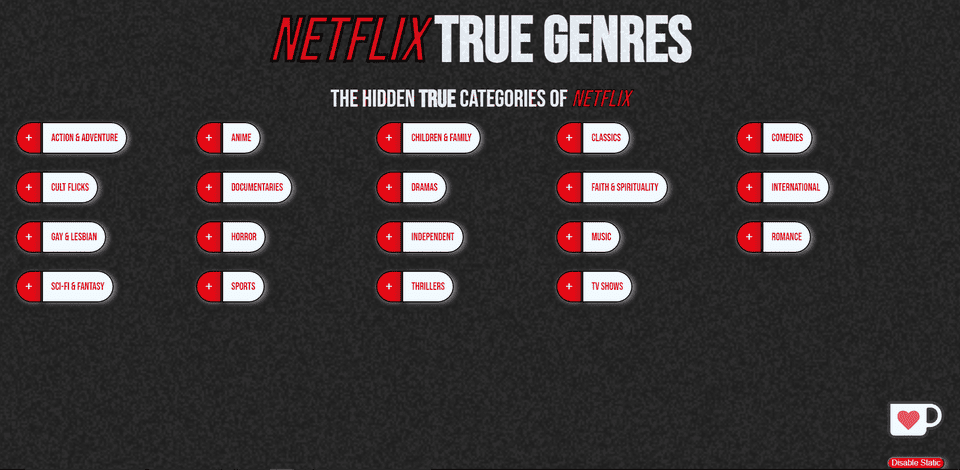 Netflix True Genres